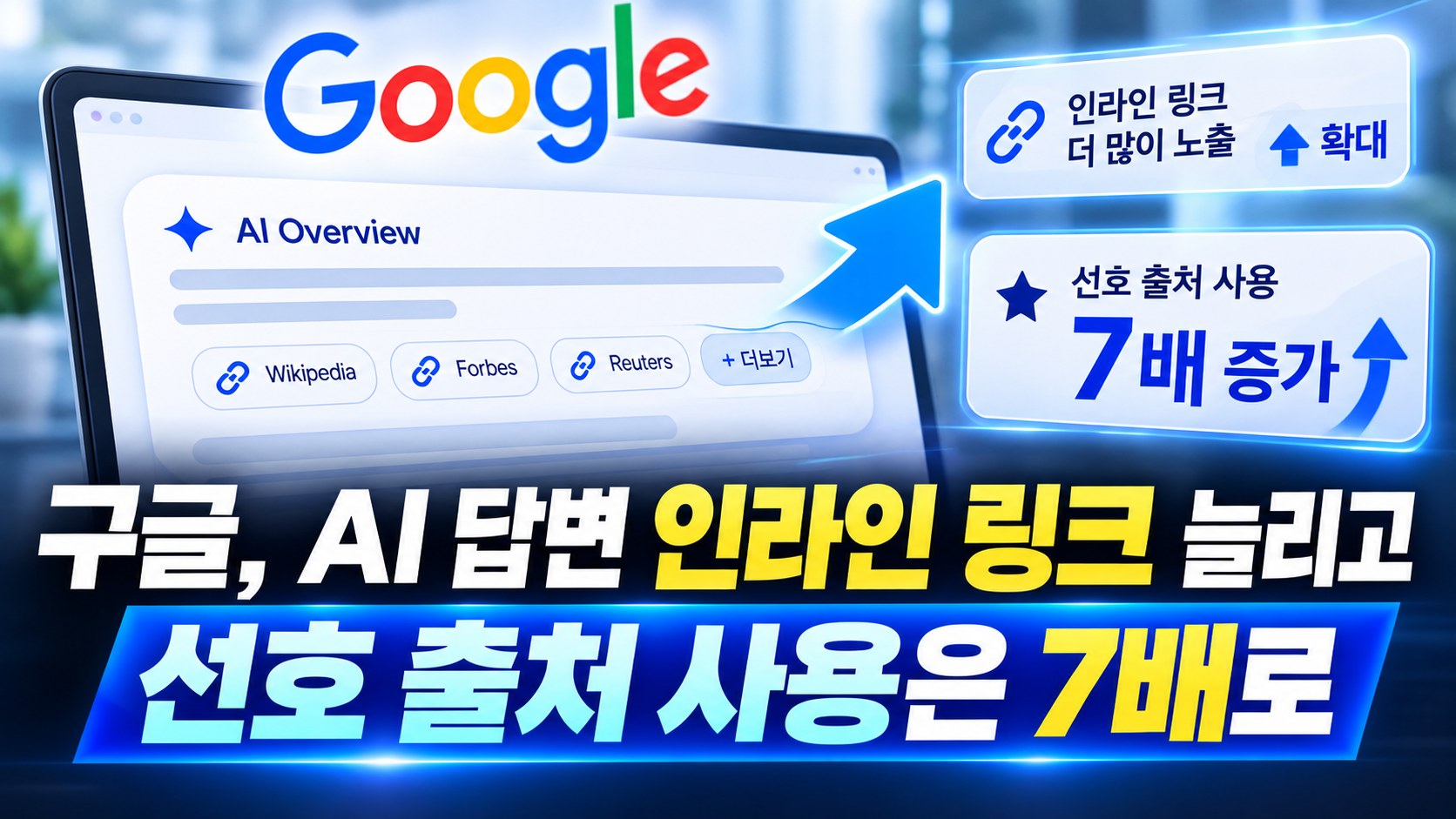 구글, AI 답변 인라인 링크 늘리고 선호 출처 사용은 7배로