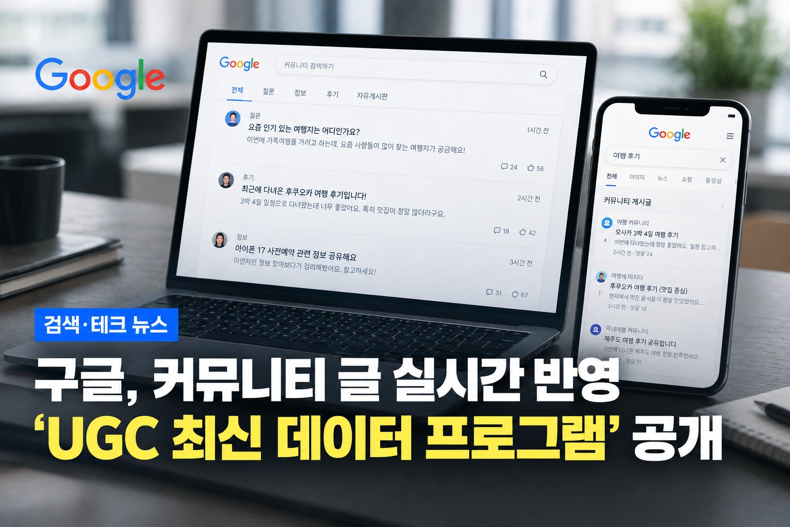 구글, 커뮤니티 글 실시간 반영하는 'UGC 최신 데이터 프로그램' 공개