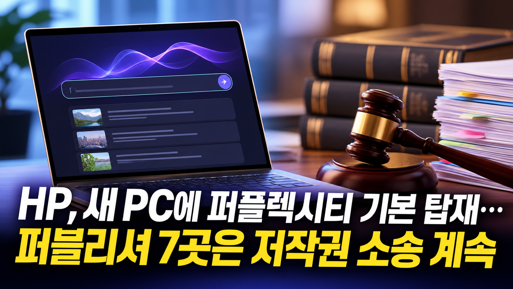 HP, 새 PC에 퍼플렉시티 기본 탑재…퍼블리셔 7곳은 저작권 소송 계속